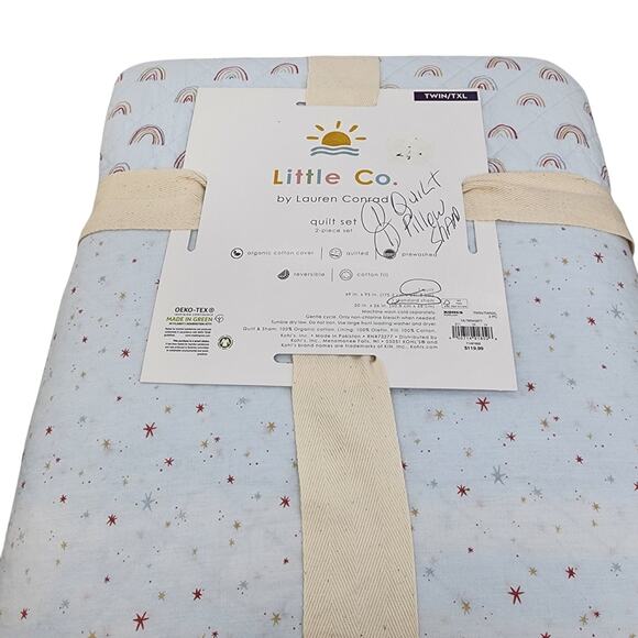LC Lauren Conrad Other - NIP LC Lauren Conrad Twin XL Quilt Set Blue Rainbow Star Organic Cotton